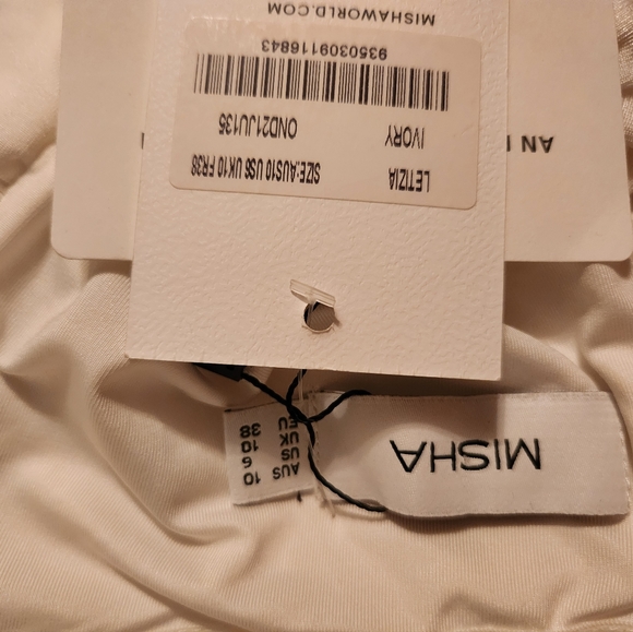 NWT MISHA White Jersey Halter Jumpsuit Keyhole Sleeveless Minimalist Quiet Luxur - Picture 3 of 7